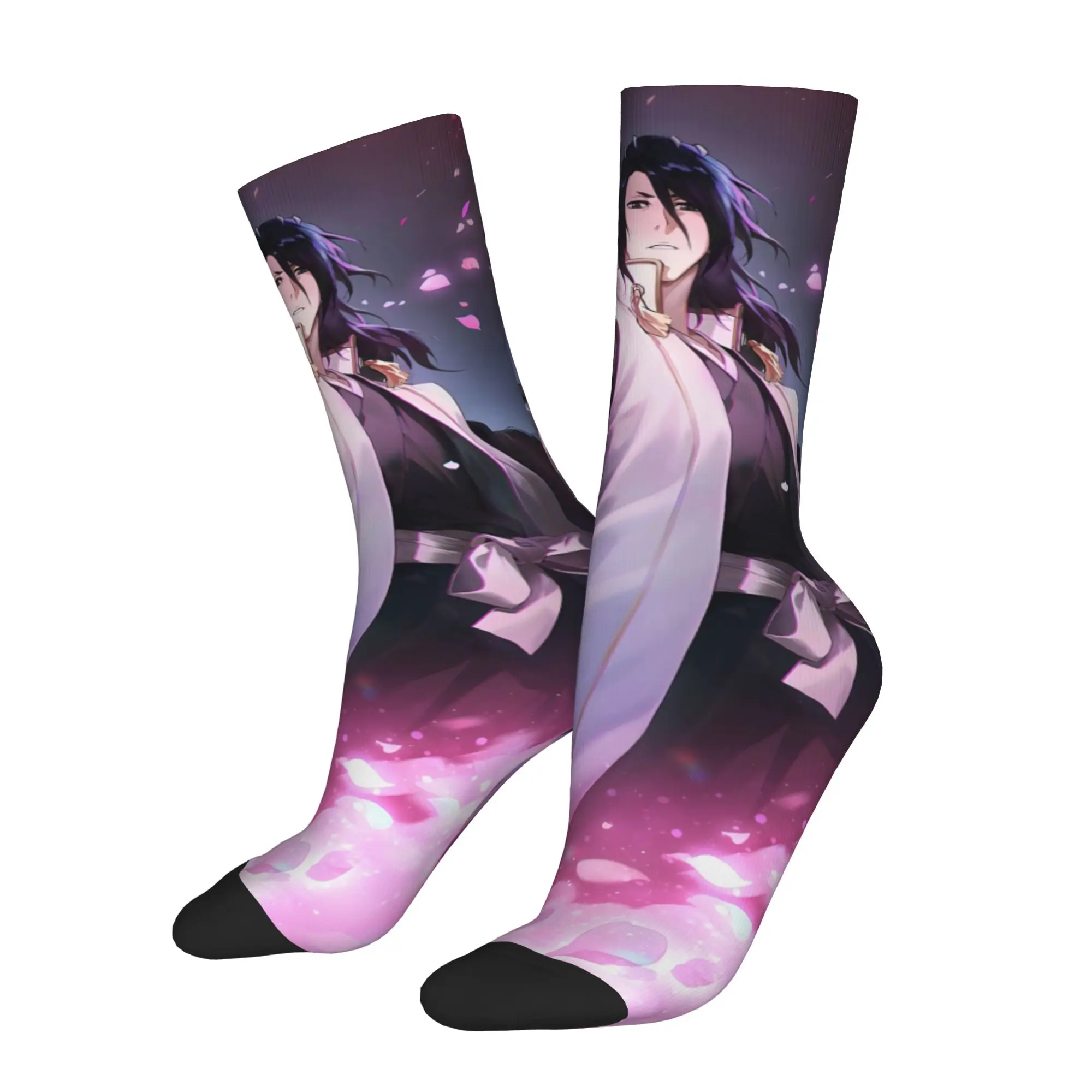 

1 Pair Funny Sock Bleach Byakuya Kuchiki (2) Vintage Quality Pattern Printed Men Socks Casual Men's Socks