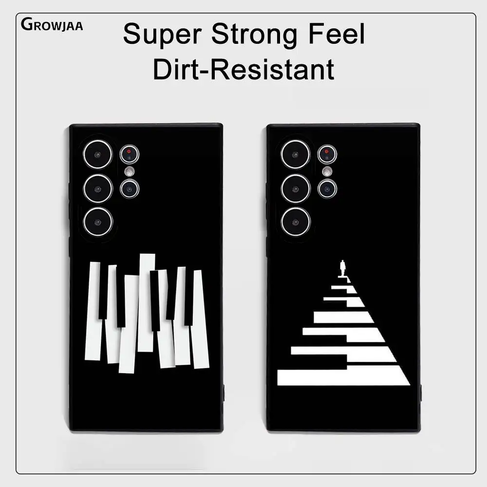 

Music Piano Keyboard Phone Case For Samsung Galaxy S25 S24 S23 S22 S21 S20 Ultra Plus Frosted Soft Cover Funda