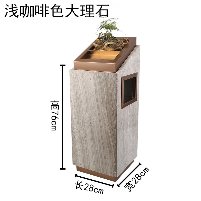 

European-style hotel lobby trash can with ashtray stainless steel marble hotel lobby elevator entrance vertical chimney