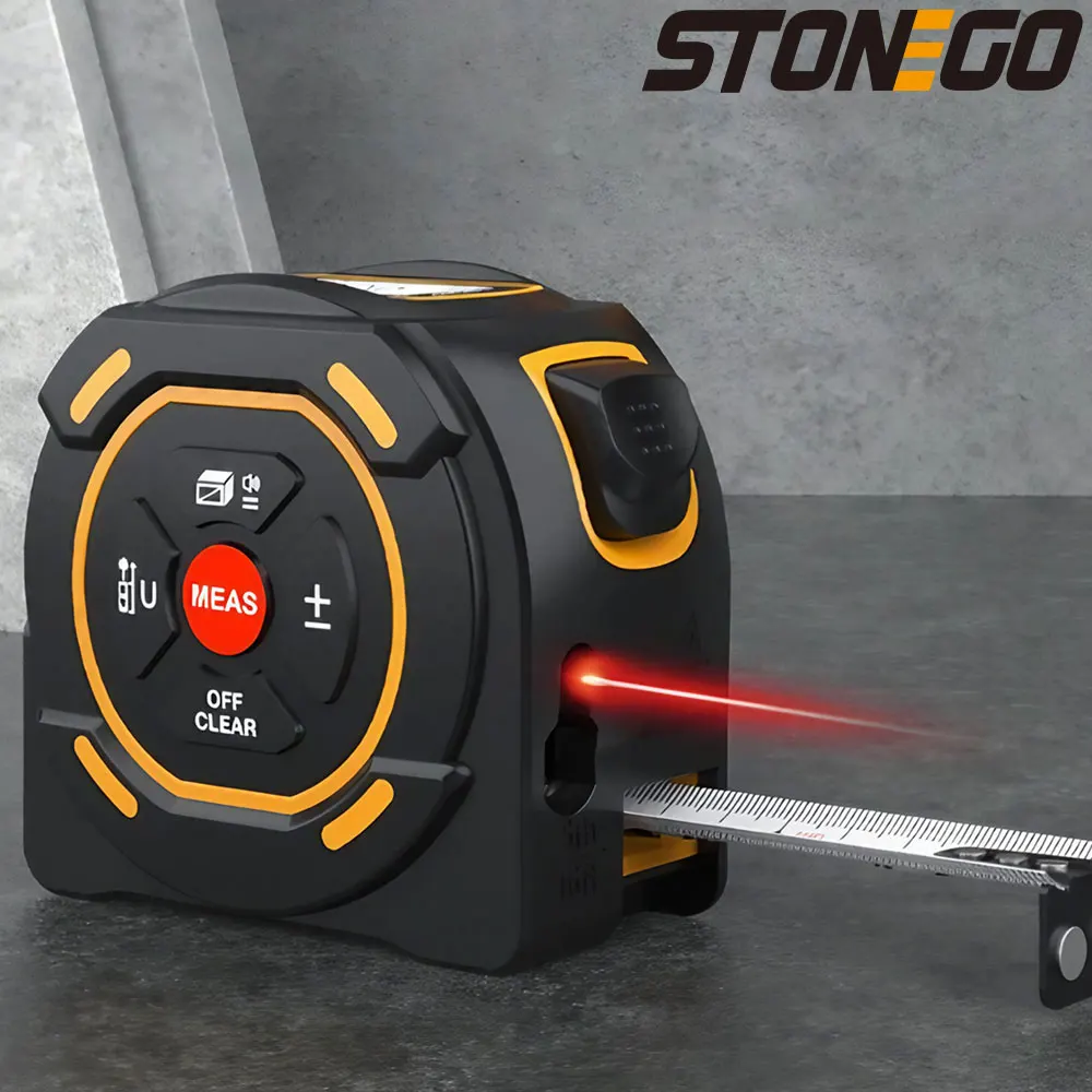 Digital Laser Tape Measure with Type-C Charging 131/197ft Laser Tape Measure and 16ft Tape Measure 2-in-1 Tool N/Inch/Feet Units