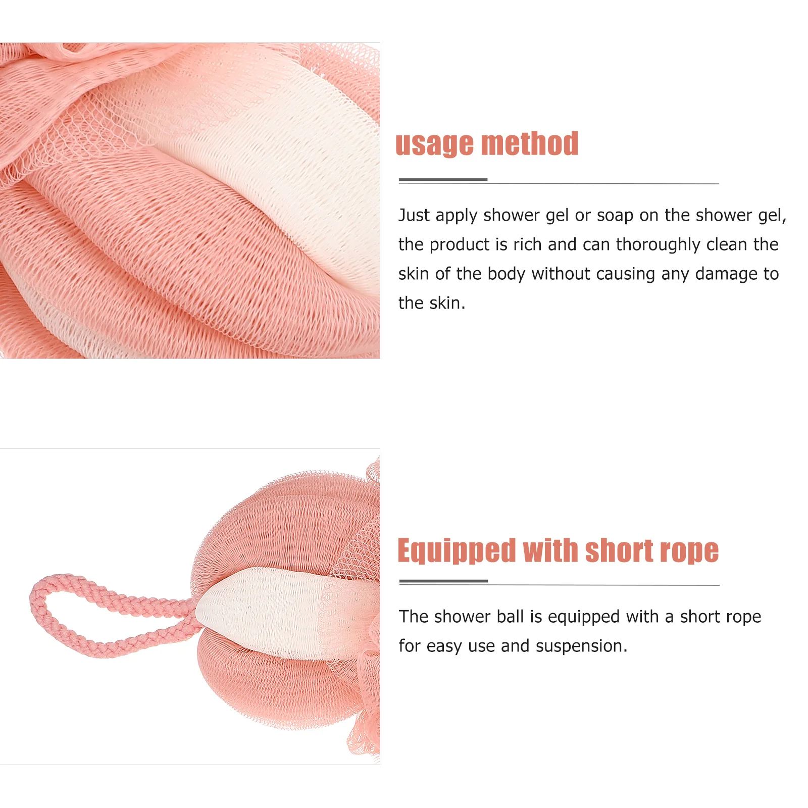 

2Pcs Mesh Shower Balls Long Supple Bath Flowers Eco Friendly Bubble Foaming Shower Tools for Home Travel Bathing Balls