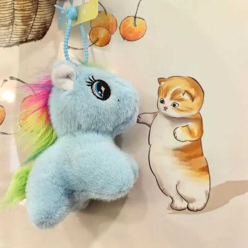 13 سنتيمتر جديد محاكاة اللون المهر على ظهره قلادة دمية محشوة ألعاب من نسيج مخملي الكرتون أنيمي لطيف وسادة متعة دمية هدية مناسبة