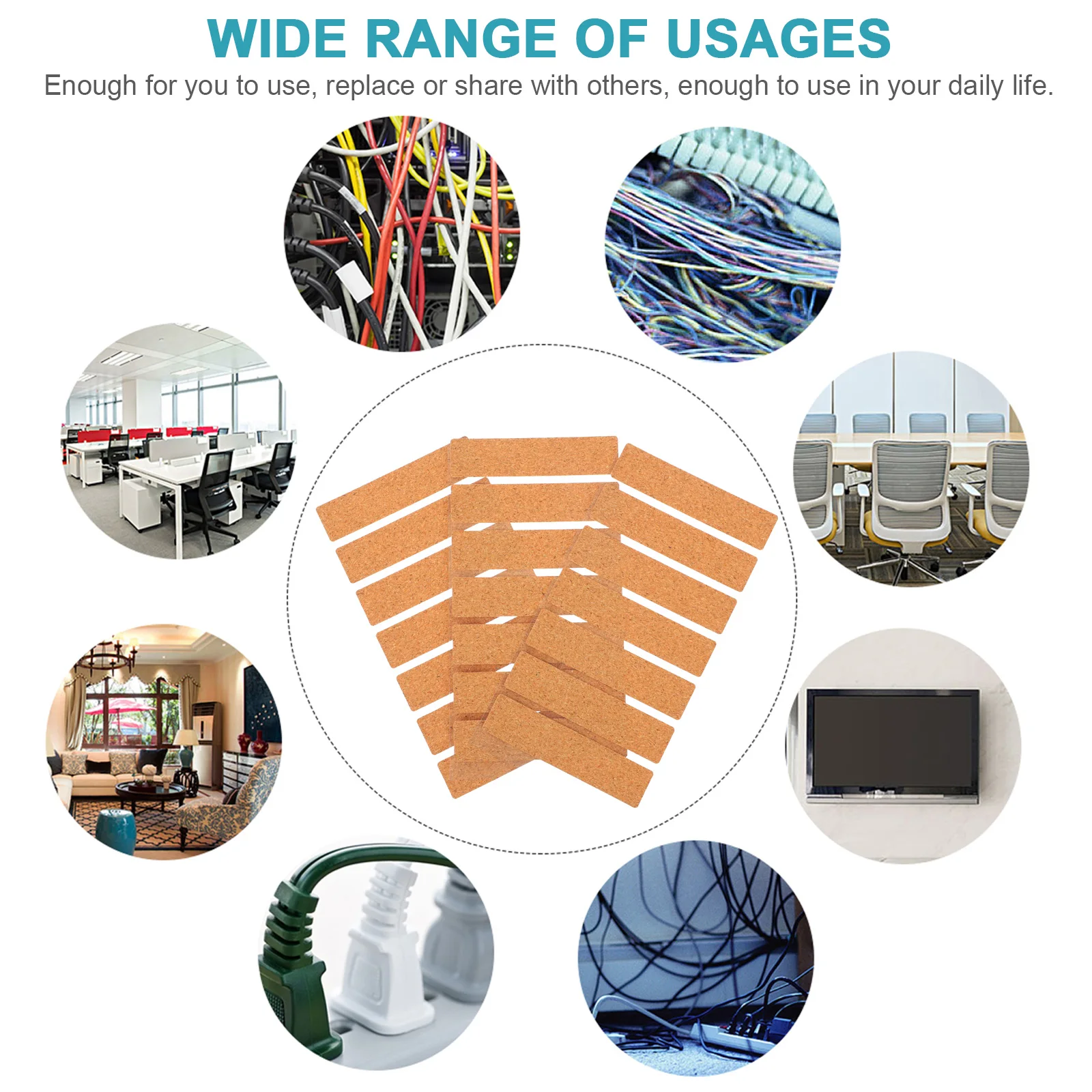 

21Pcs Cord Identification Labels Cork Cable Tags Self Adhesive Waterproof Flexible Wire Labels for Organizing Home Office Car