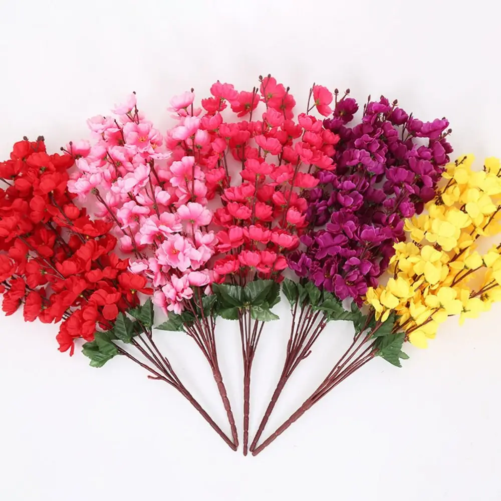 7 Zweige Künstliche Kirschblüten Blumenarrangement 55cm Lebensechte Pfirsichblüten Vasenfüller Heimdekoration – Detail 4
