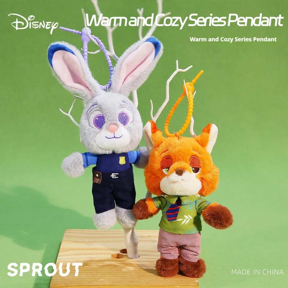 Disney Zootopia Plush Toy Nick Wilde Judith Laverne Hopps Plush Doll Keychain Couple Charm Birthday Christmas Gift