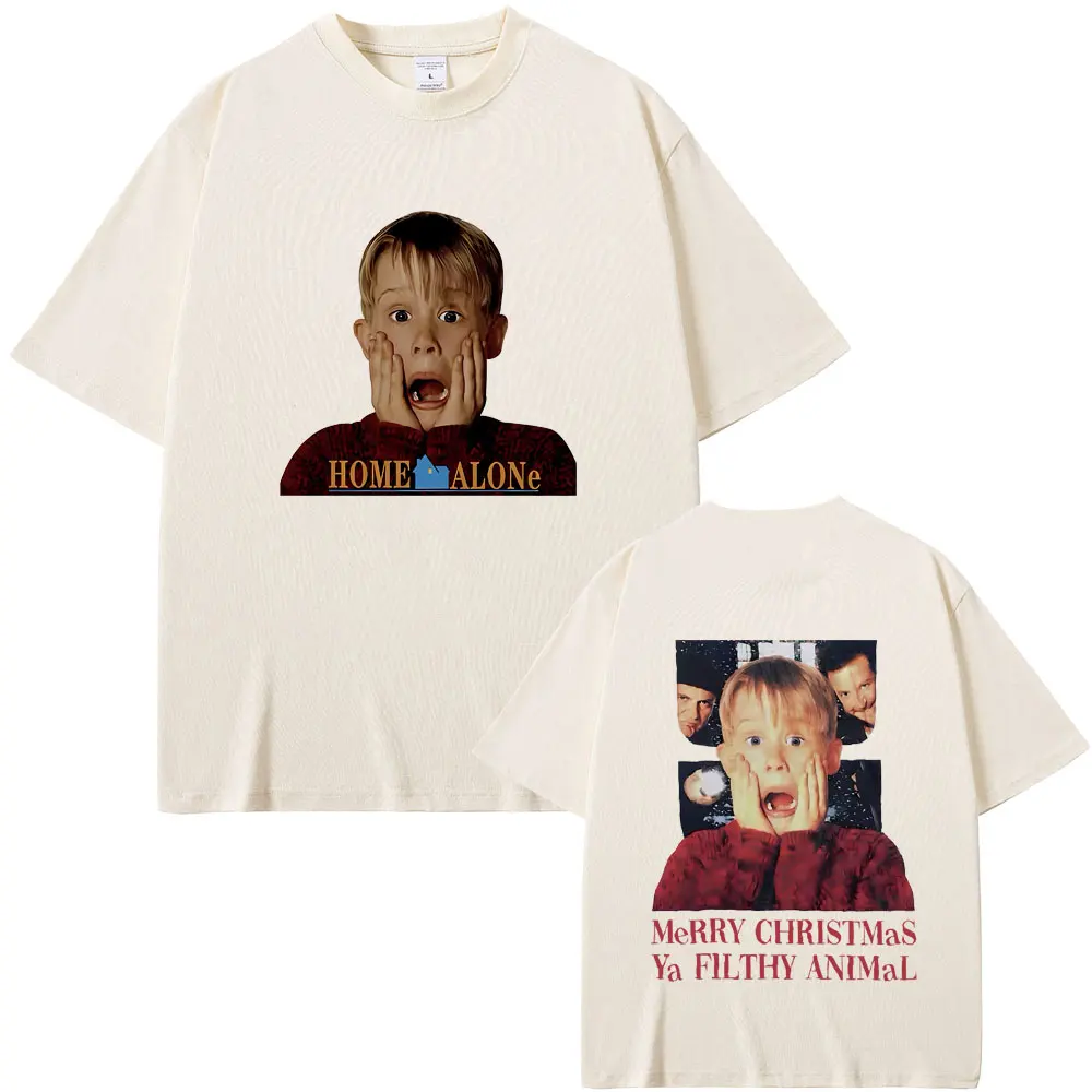 Movie Home Alone Christmas Ya Filthy Animal T-shirt Macauly Culkin Graphic T Shirts Men Women\'s Classic Fashion Vintage Tshirt