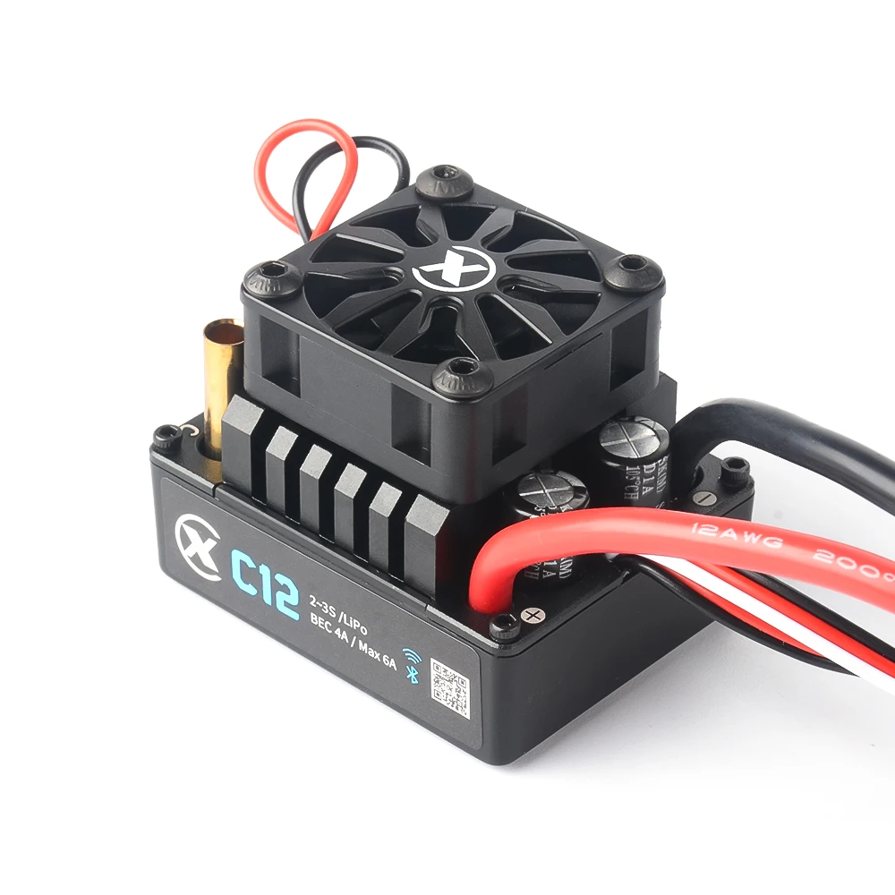 XC-ESC C12 60A Bezszczotkowy regulator ESC obsługujący akumulatory Lipo 2~3S do modeli RC 1/10 1/12, akcesoria do buggy i crawlerów.