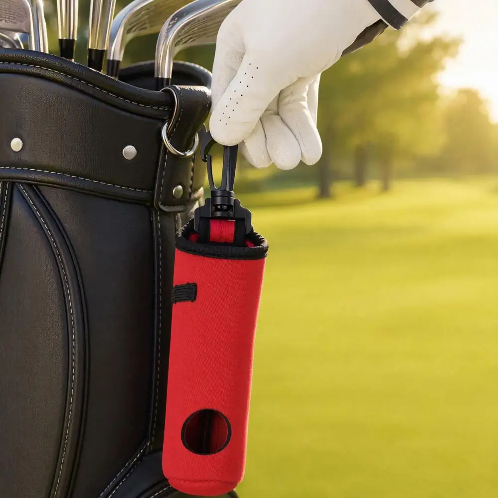 Golf Accessory Golf Ball Carry Bag with Clip Golf Ball Organizer Pouch for Bag Portable Accessories Holder for 3 Balls 3 Tees
