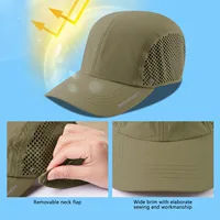 BASSDASH UPF 50+ Foldable Fishing Hat Baseball Cap with Removable Neck Flap Portable for Men Women Golf Hiking - Image 5