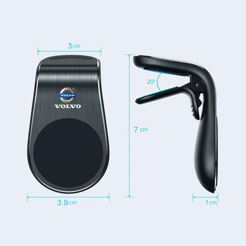 Magnetic Car Phone Holder Metal Air Vent Cellphone Stand For Volvo C30 C70 S60 S80 S90 V40 V50 V60 V70 V90 XC40 XC60 XC70 XC90