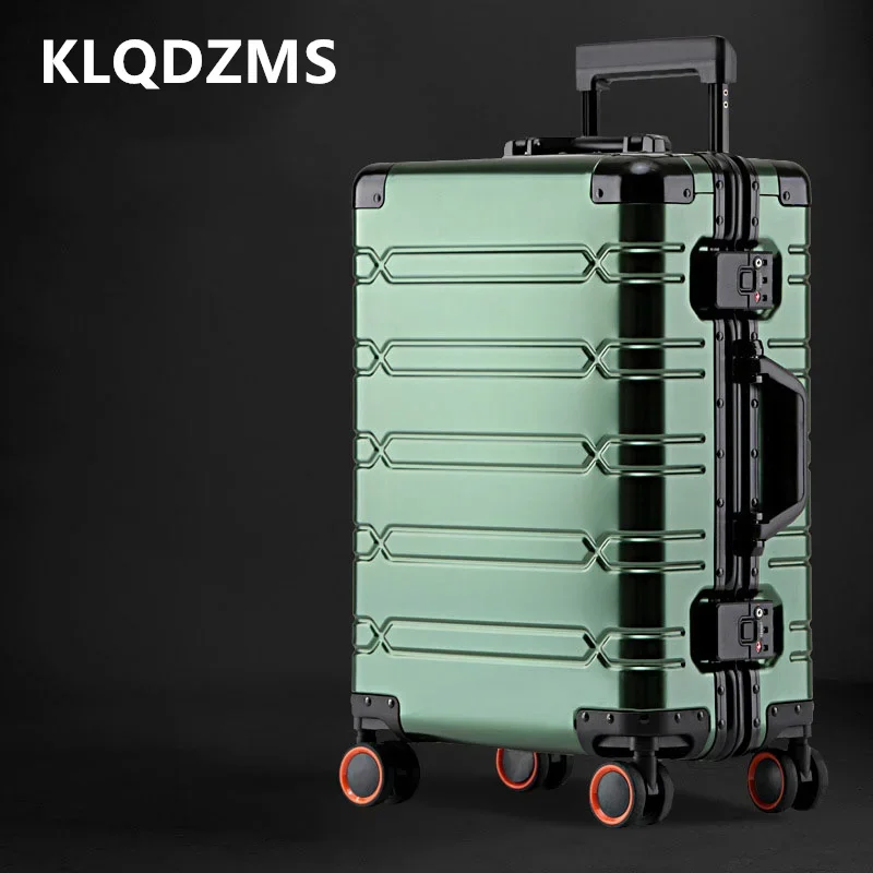 KLQDZMS-maleta de viaje de mano, caja de embarque de aleación de aluminio y magnesio, cubierta de carrito de negocios para hombre, equipaje de 20 "24" 29 pulgadas