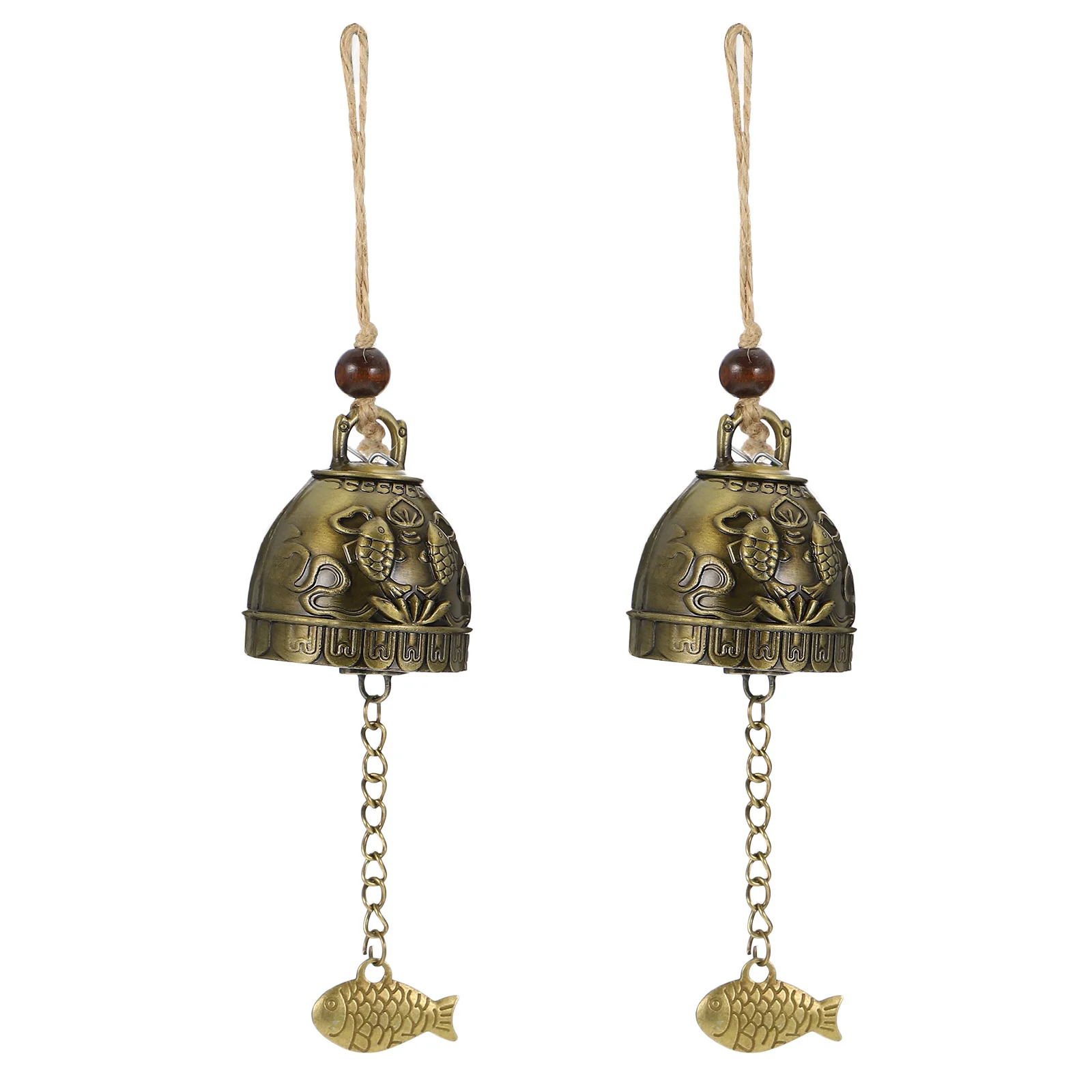 

2Pcs Chinese Wind Chime Ornament Relaxing Sound Feng Shui Wind-Bell for Office Home Garden Wall Window Hanging Decor