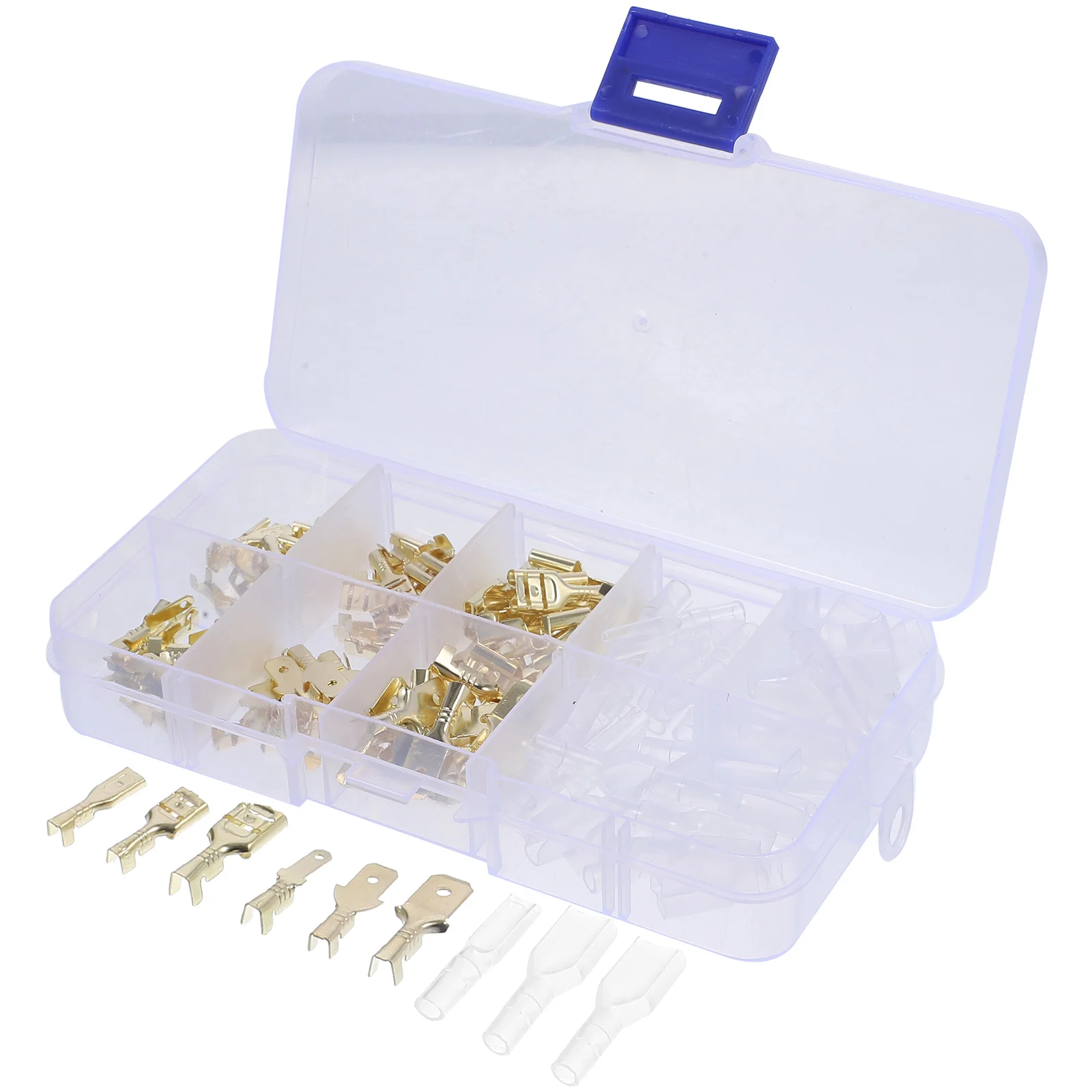 

1 set Crimp Terminal Connectors 2.8mm 4.8mm 6.3mm Copper Steel Spade Wire Terminals Car Audio Speaker Wiring Electrical