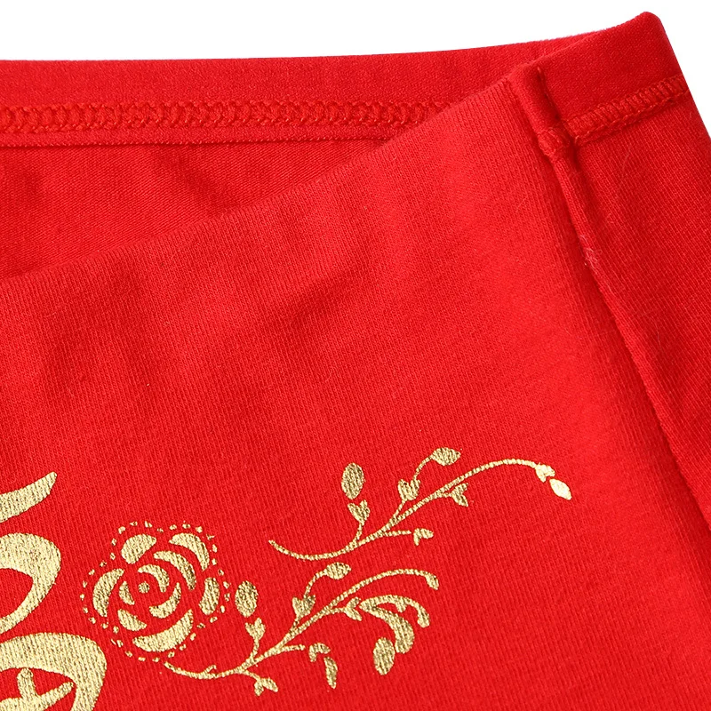 China red High Waist Cotton Panties Women Underwear Lady Female High-Rise Briefs Breathable Lingerie Basic Underpants Women