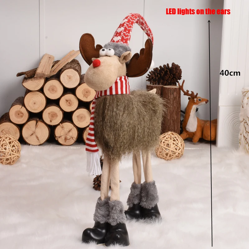 Santa Claus Dolls New Year Birthday Gifts for Friend Lovers Family Christmas Decorations for Home Retractable Standing Toy