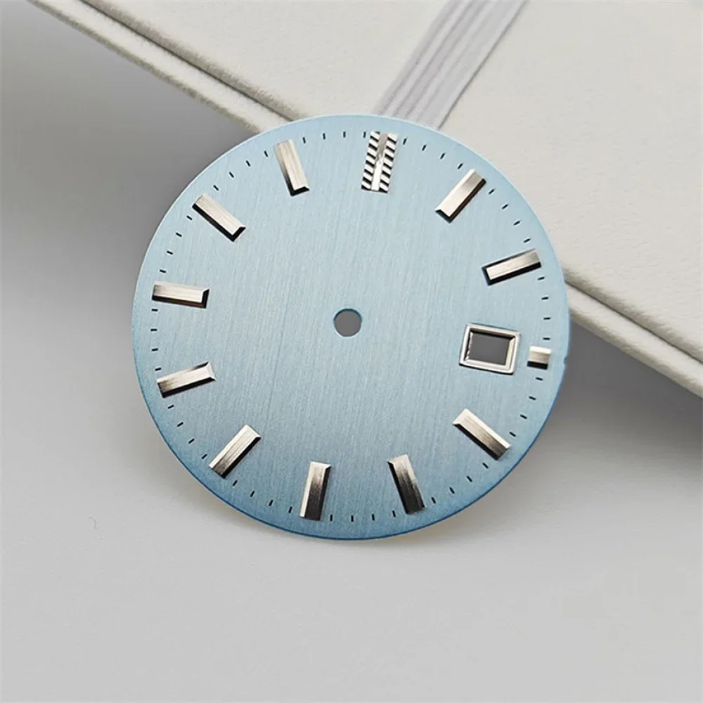 32.5mm Watch Dial for NH35 NH36 Movement DIY Dial Silver Nail No Luminous Replacement Watch Face Accessories