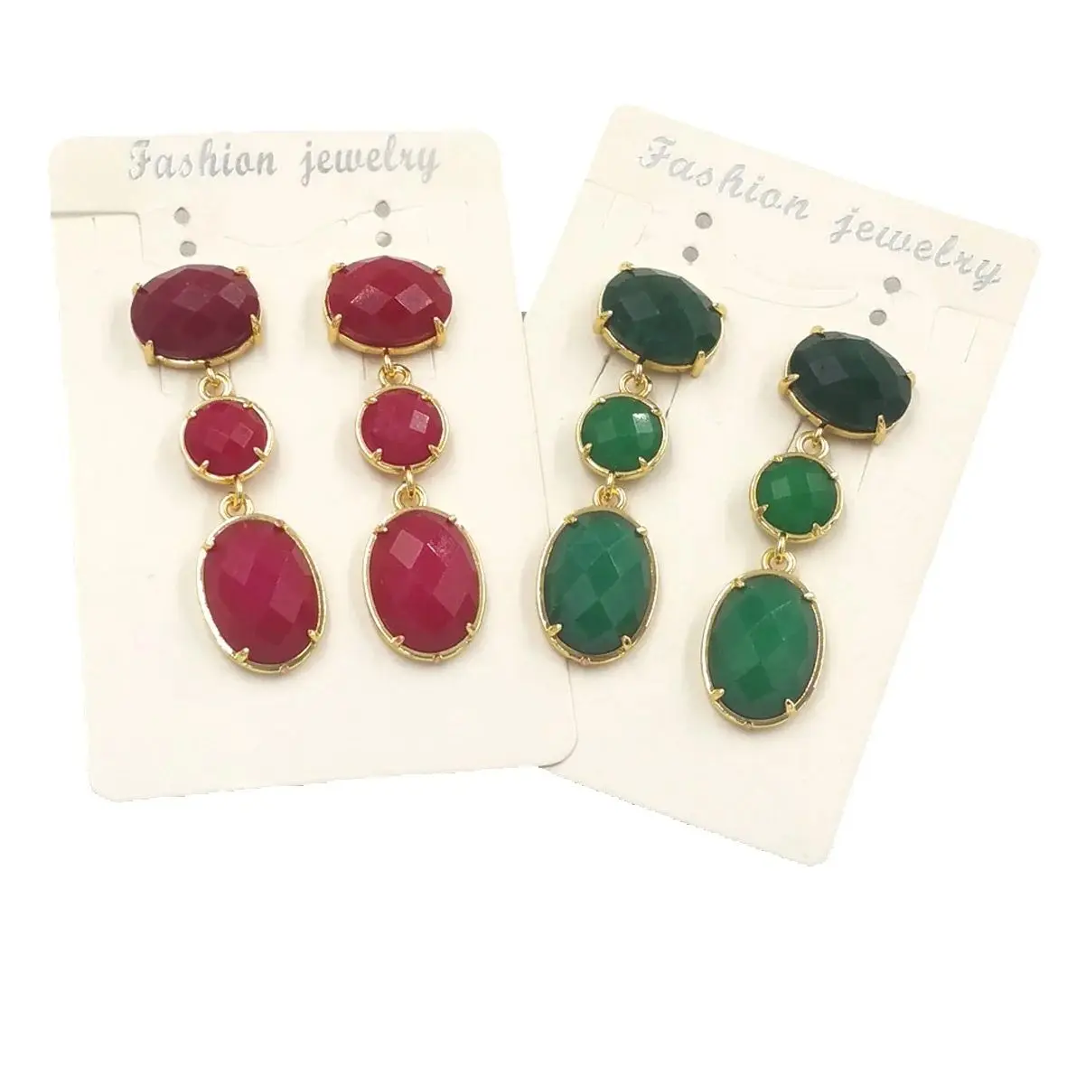 WT-E690   WKT 2022 Attractive design new accessories natural gemstone gold-plate women Earrings big gift trend jewelry INS