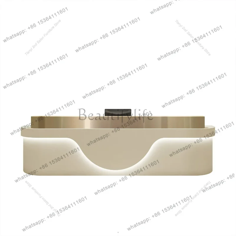 Factory Direct Sales Nordic High-end Beauty Salon Reception Counter Italian Minimalist Stainless Steel Clothing Store Bar Counte