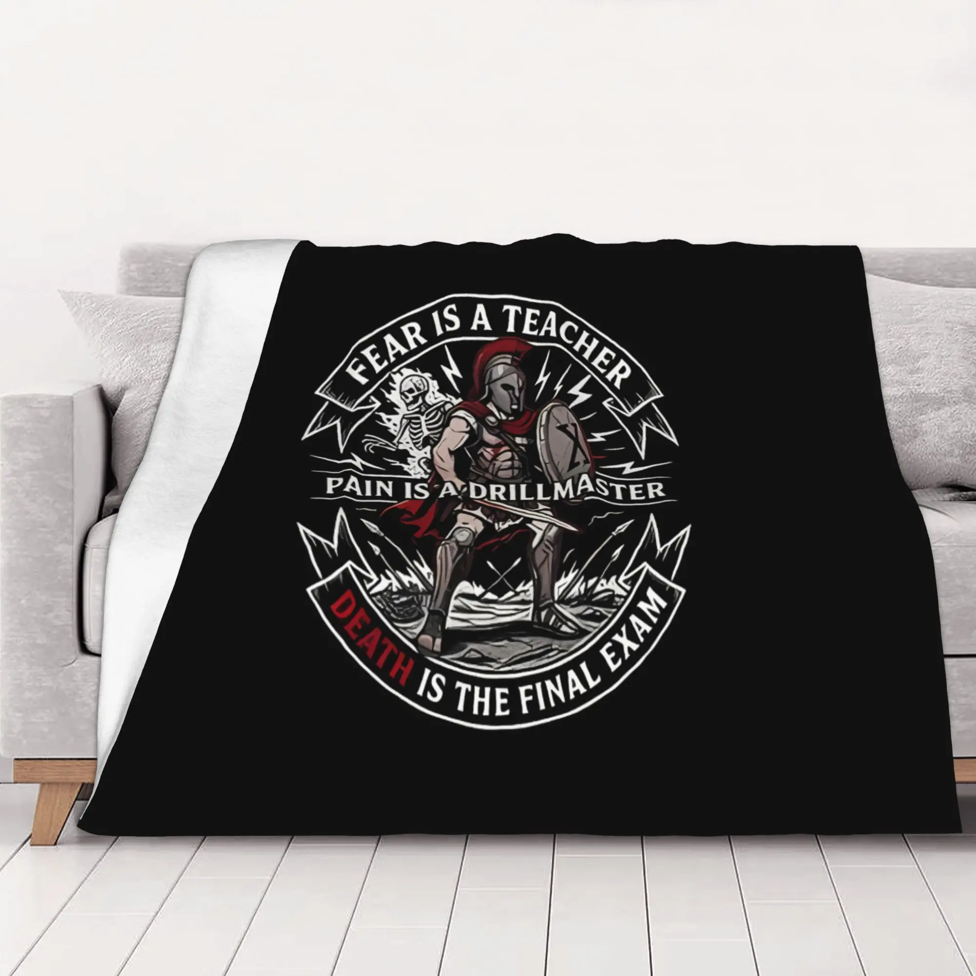 1PC home Cute Room Decor Pain Is A Drillmaster Blanket Throw Blanket Spartan Novelty Warm Blanket All Season