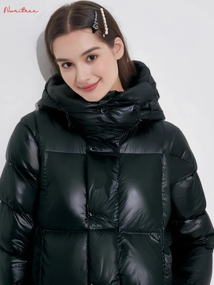 Пуховой костюм Thicker Warm Can fit -20℃ Cold Winter Women's White Duck Down Coats Female Fluffy Down Coat Hooded Parkas wy2162