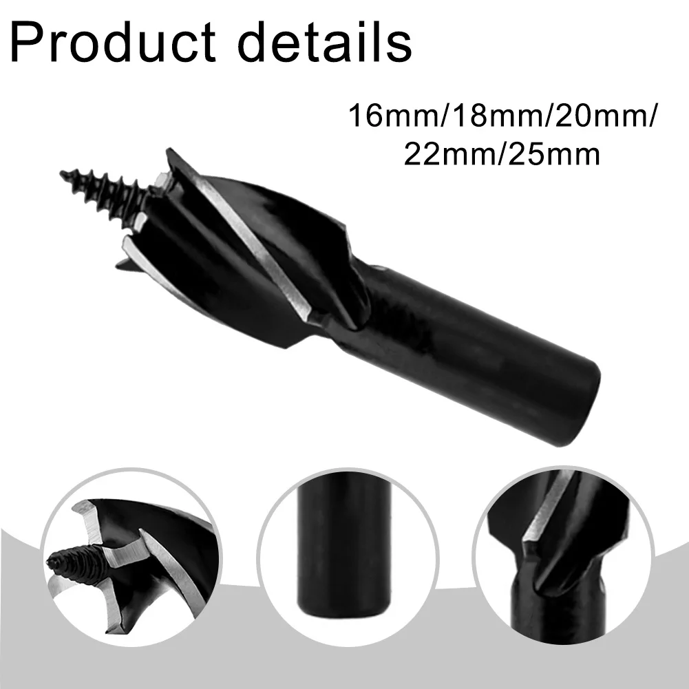 Precision Tool 13mm Round Handle Drill Bit Featuring Four Blades Designed for Efficient Chip Evacuation in Woodwork