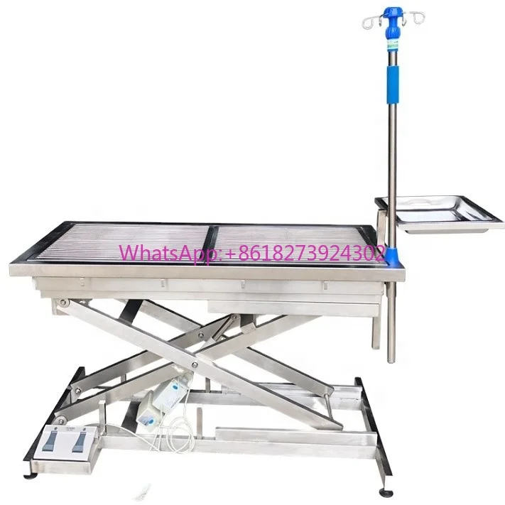 

Veterinary Clinic 304 Stainless Steel X Shape Pet Groom Table Examination Electric Adjustable Vet Operating Table