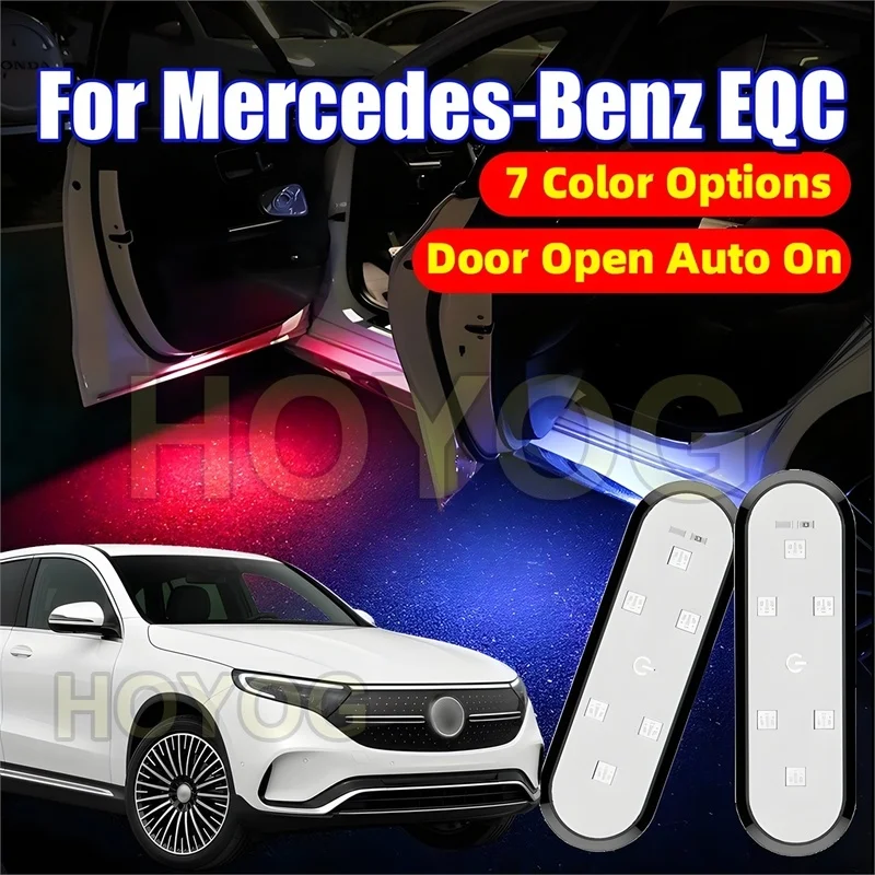 Fit for Mercedes-Benz EQC 2019-2023 USB Rechargeable Wireless 6-LED Car Door Light with a Magnetic Sensor