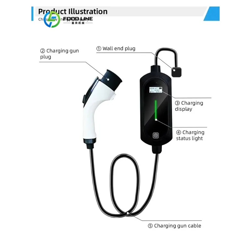 Custom 16A 3.5KW Portable Electric Car Charging Station for Home Mobile Single Phase Ev Charger Type Portable Charging Station