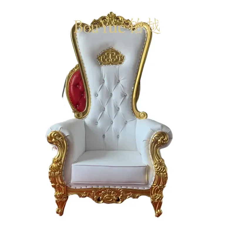 Luxury High Back Crown Chair European Style Royal Throne Seat for Wedding Hotel Clubhouse Decorative Furniture Elegant Design