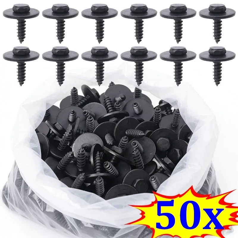 

10/20/30/50PCS Car Hex Head Screw Fender Liner Clip Bolt Screws Auto Bumper Screw Kits for BMW Car Repair Bolt Accessories