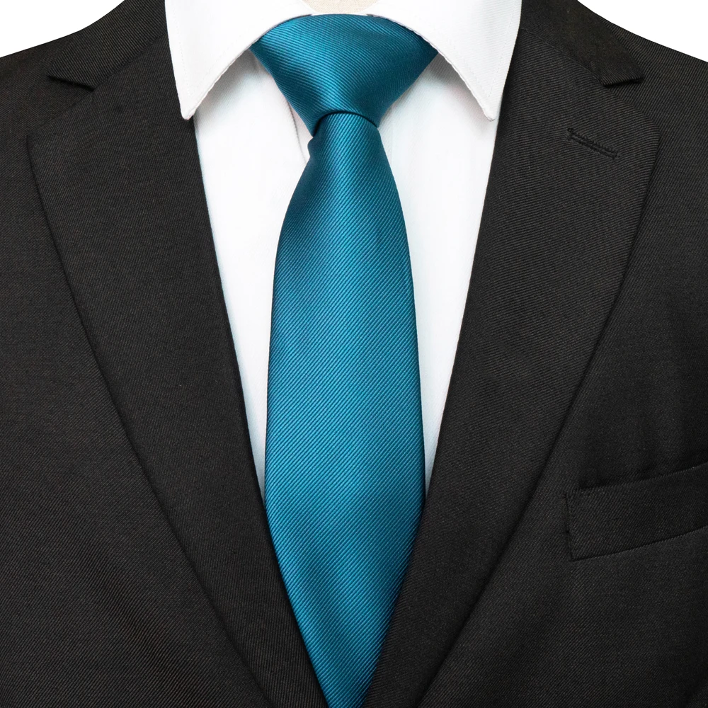 JEMYGINS New Hot Green Solid Silk Ties for Men 7cm Blue Necktie Shirt Accessories Wedding Gift Man\'s Office Gravatas