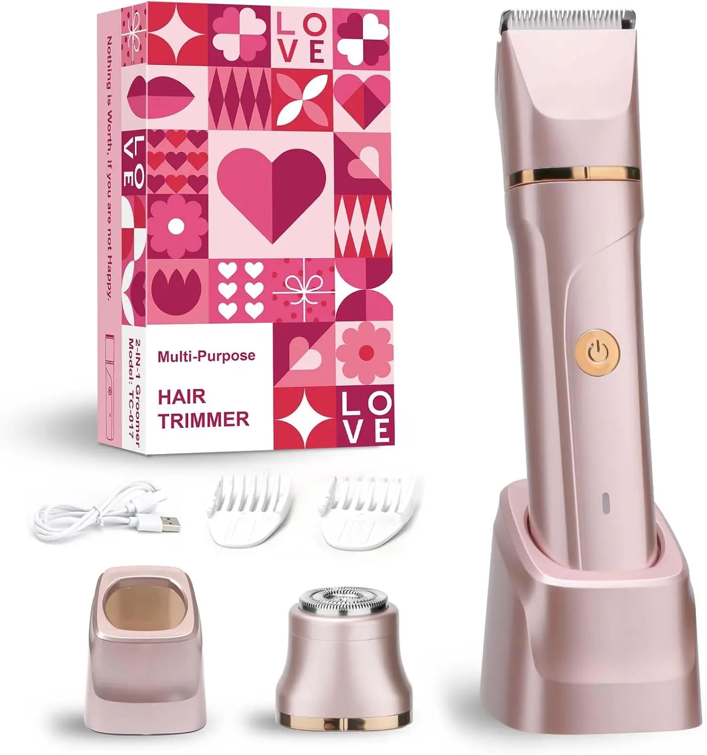 

Women's Bikini Trimmer - Waterproof Electric Razor with Ceramic Blades, for Facial, Pubic & Leg Hair, Travel-Friendly Gift