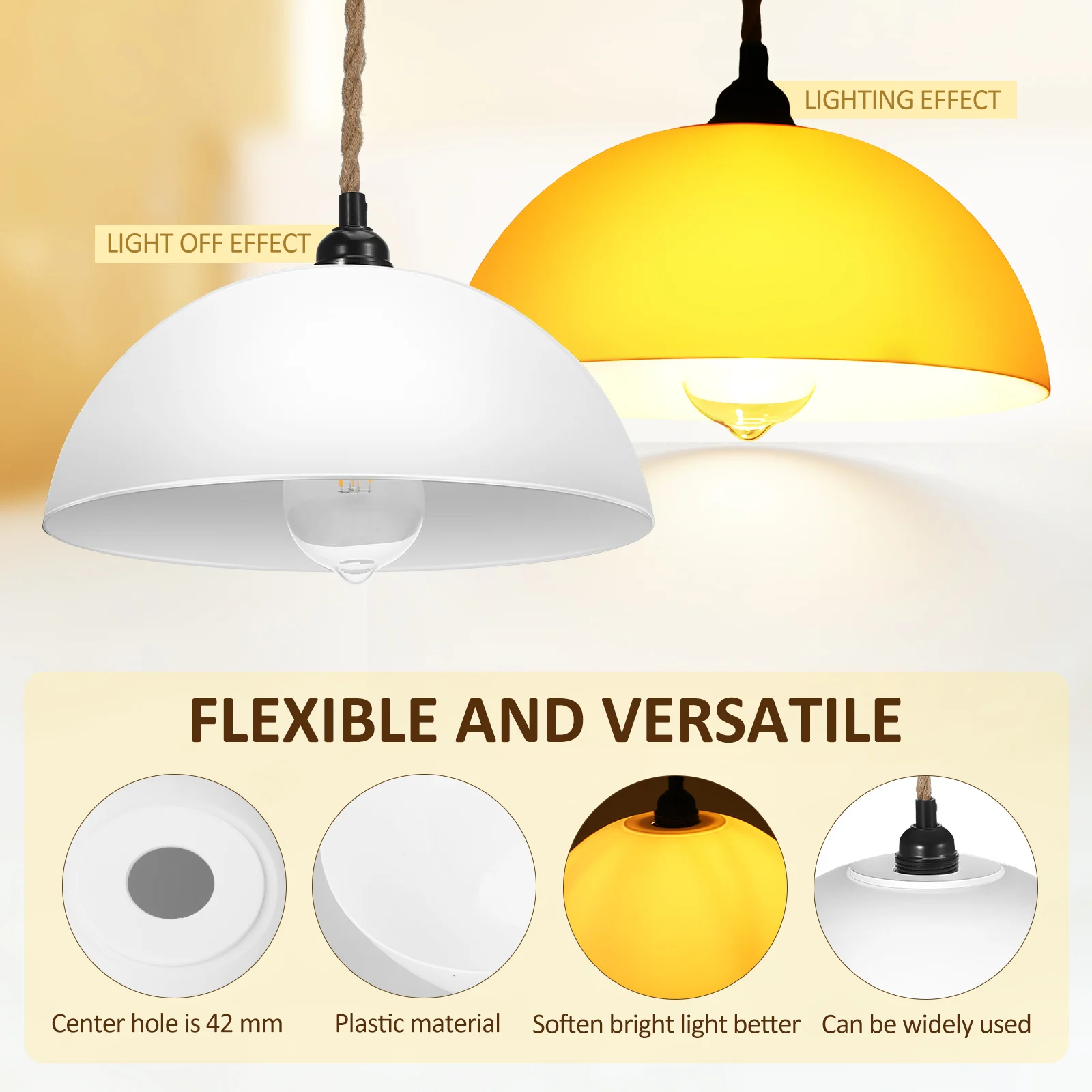 2pcs Plastic Lamshade Home Lamp Shade Ceiling Lamp Cover Replacement Lamp Shades Modern Lampshade 42mm Hole