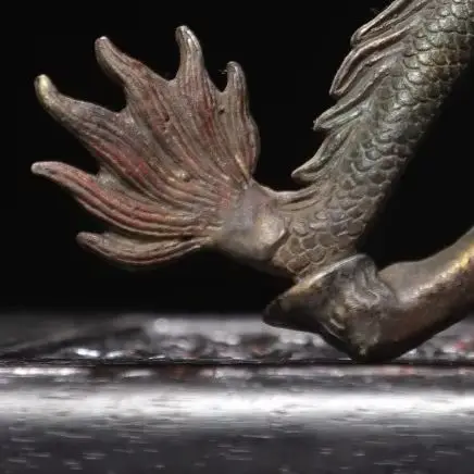 Old Bronze Cinnabar Mud gold Kirin Statue mythical beast Wenfang screen on one 's desk Amass wealth Ornaments Exorcism
