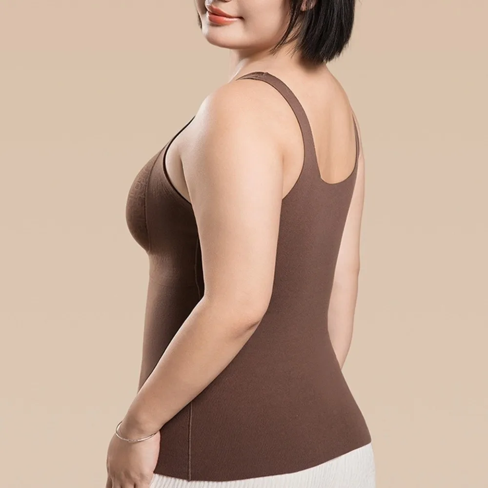 

Шерстяная смесь M-XXXXL, размер, женский теплый жилет, нижняя рубашка, мягкий жилет с нагрудником, удобный утягивающий жилет без рукавов, осень-зима