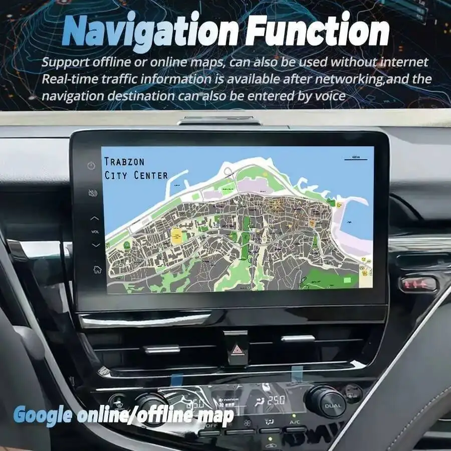 راديو سيارة أندرويد 14 لسيارة تويوتا كامري 2021-2023 كوالكوم Autoradio 4G LTE نظام تحديد المواقع ستيريو QLED DSP DVD اللاسلكية Carplay Auto BT 11.5" #5