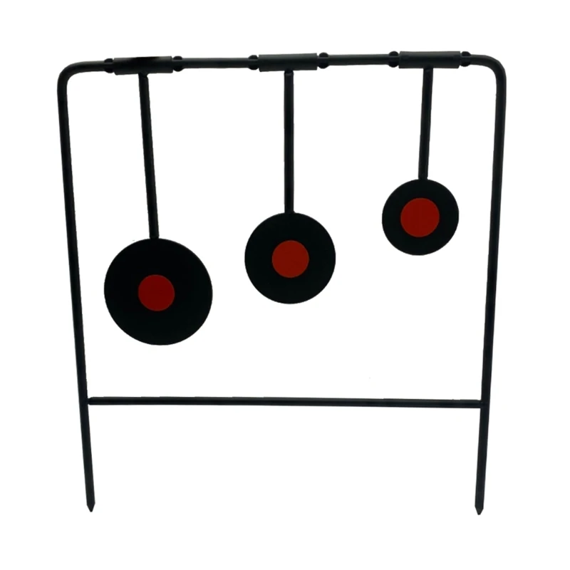 Iron Alloys Targets Stand Round Three Plate Spinner Targets Practice Targets for Shooting Training