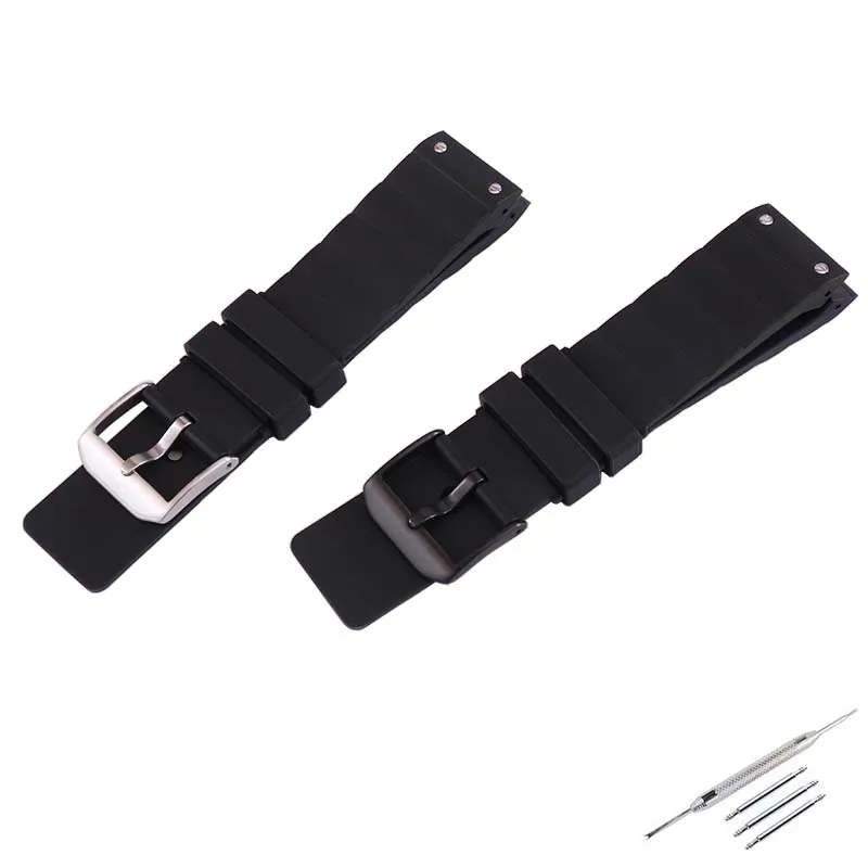 23mm watch band compatible for Cartier Sandos waterproof silicone women Santos W20121U2 rubber belt buckle accessories men