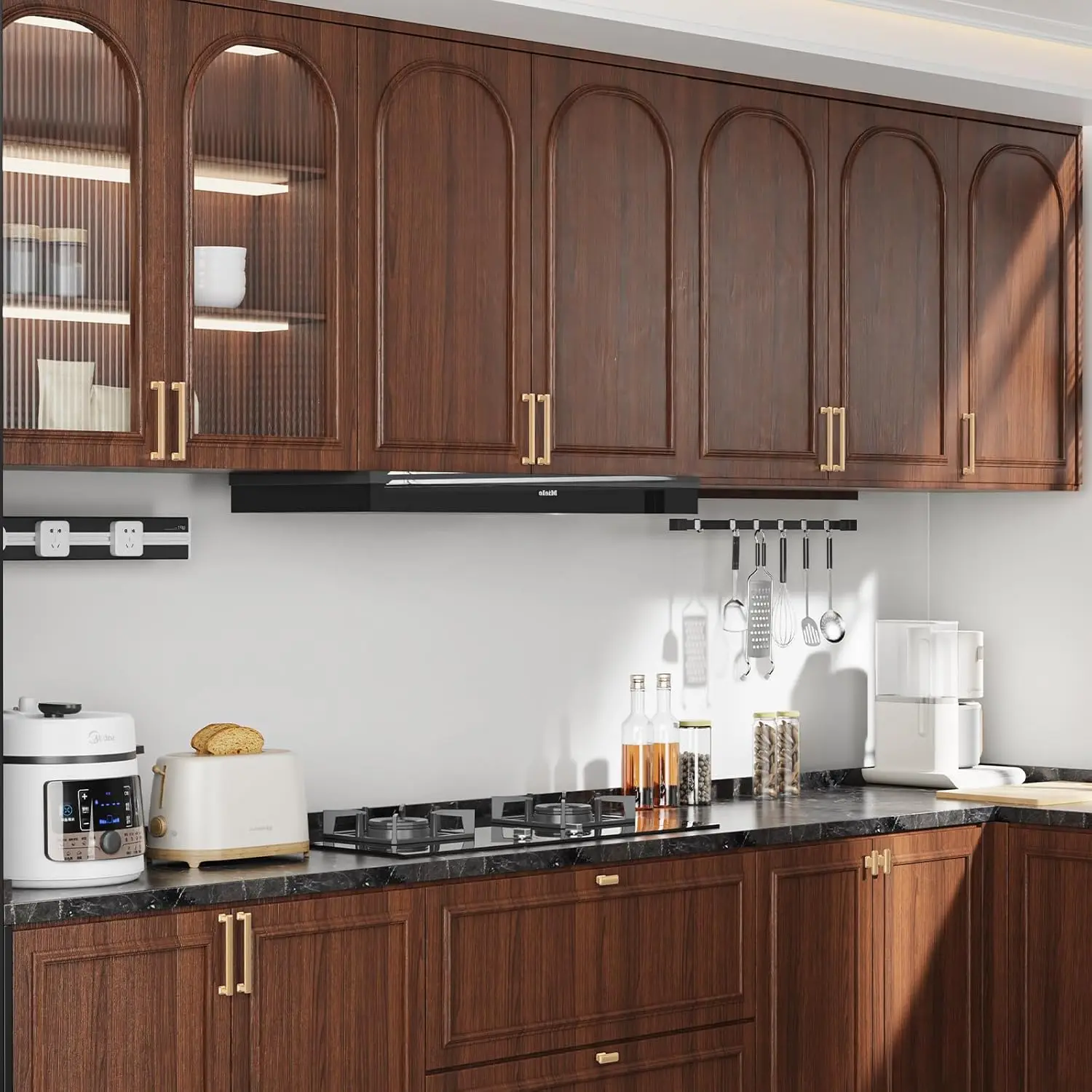 Viladepot 5 peças puxadores de armário champanhe bronze puxadores de armário resistentes puxadores de gaveta de armário