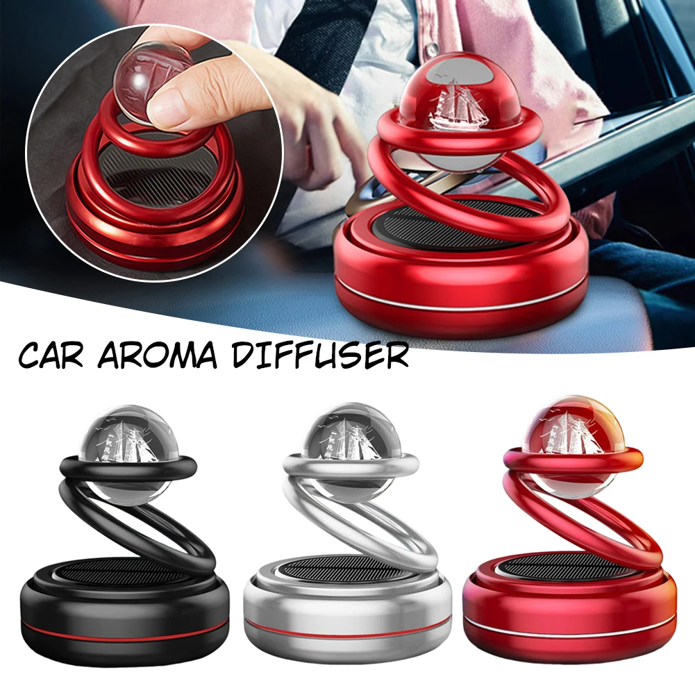 Solar Rotating Floating Planet Car Aromatherapy Car Ornaments Multifunctional Automatic Diffuser Rotating Car Freshener