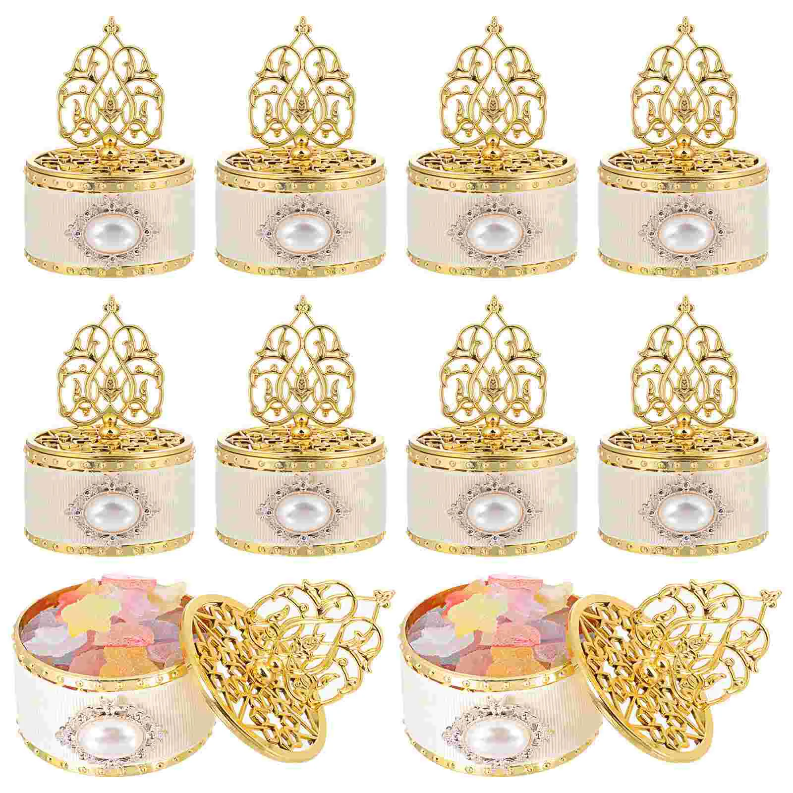 

12 Pcs Candy Box Baby Bride Gifts Cookie Jars with Lids Plastic Guest Packaging Holder