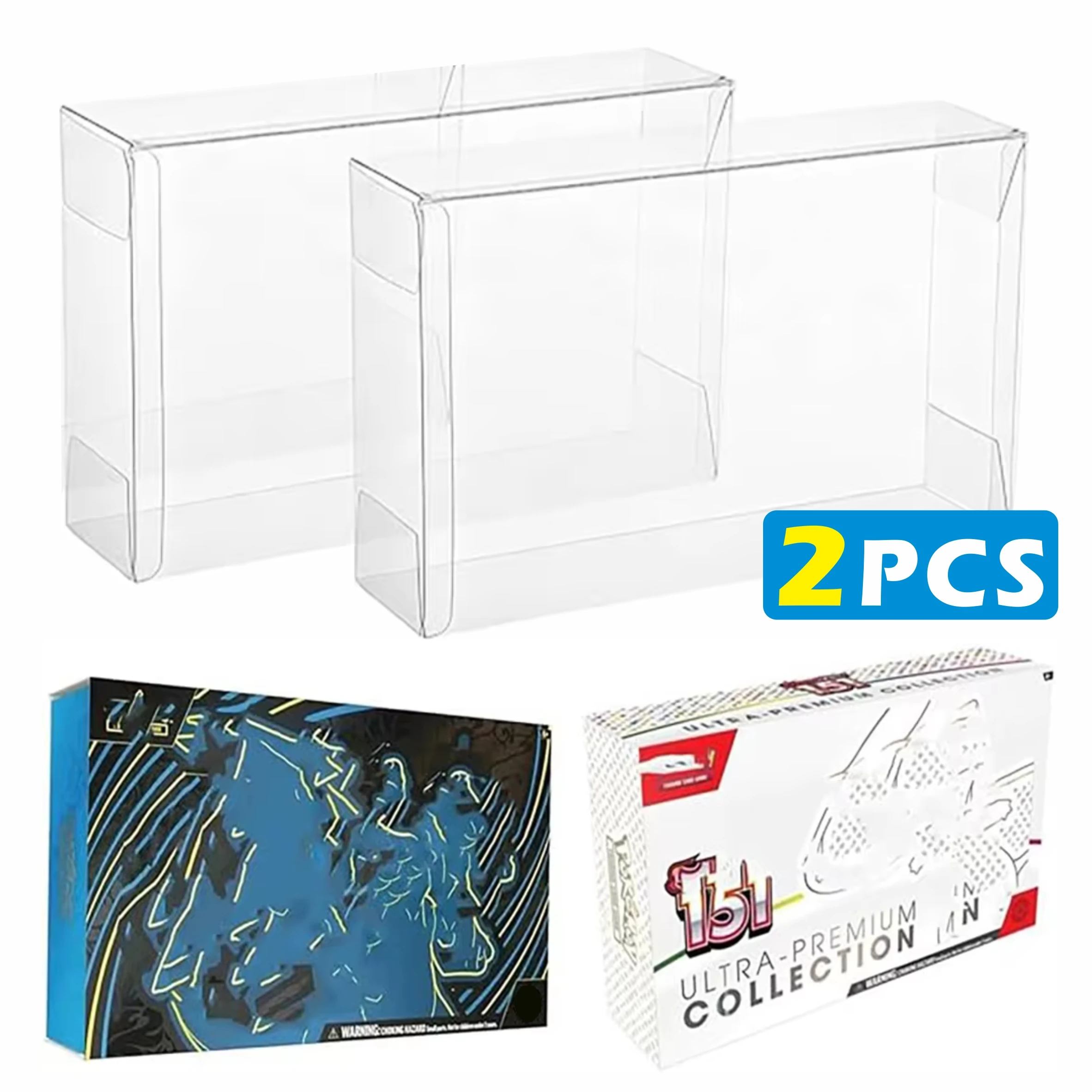 2PCS Clear Plastic Protector Case Super Thick 0.7mm For Mega Charizard EX UPC / 151UPC Box