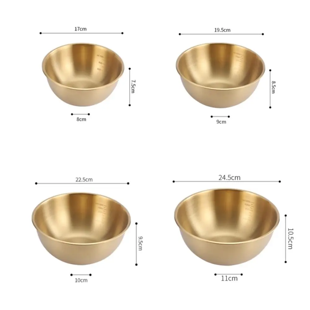 Stainless Steel Fruit Salad Bowl Double Layer Anti-Scalding Soup Rice Bowl with Scale 17/19/25CM Dish Container Food Tableware