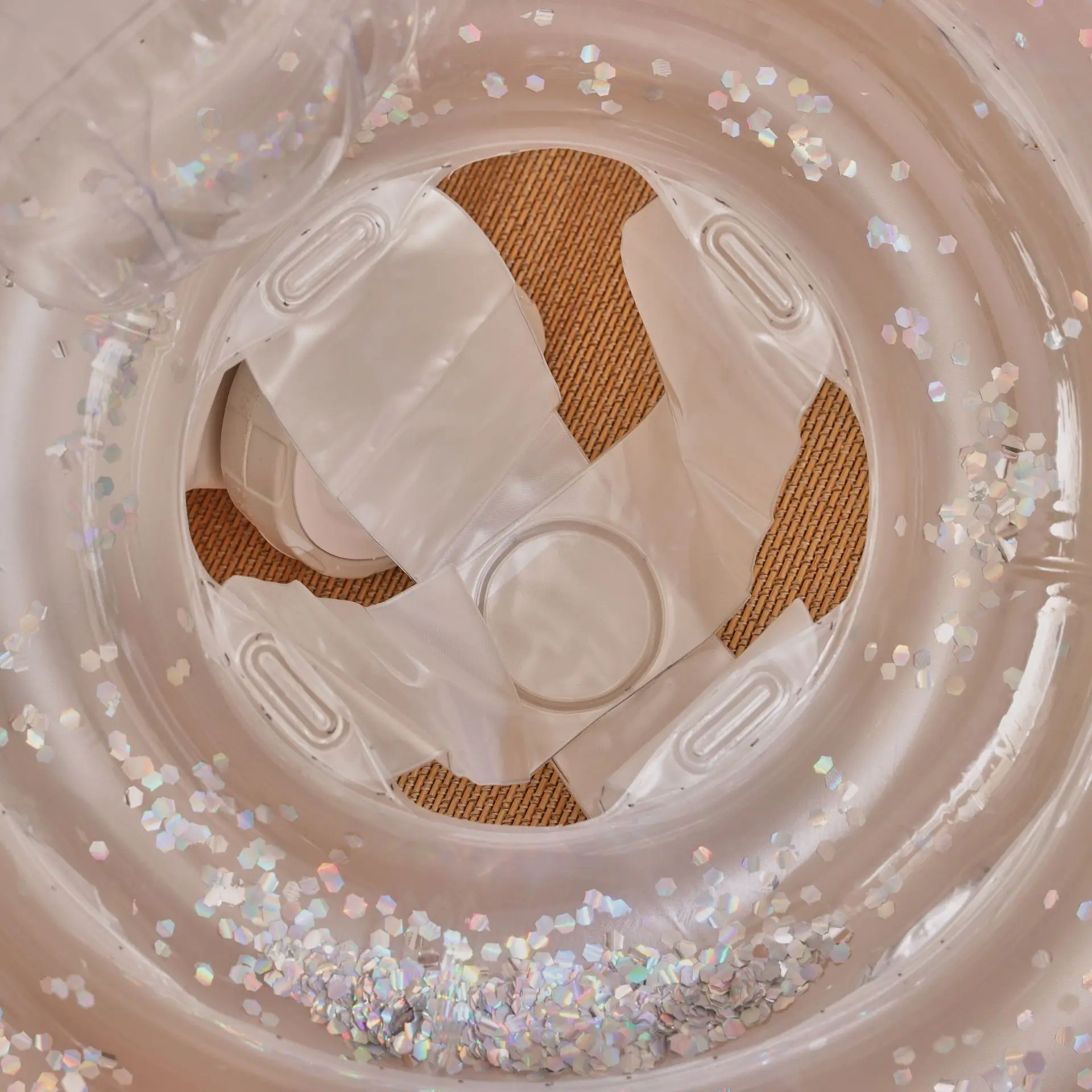 جديد واضح Giltter السباحة مقعد قذيفة حورية البحر مع مسند الظهر بركة بالون سباحة مستدير قابل للنفخ بركة العائمة ألعاب احتفالات الشاطئ