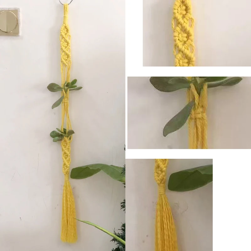 Macrame Air Plant Hanger Hanging Air Plant Holder Airplants Display Wall Planter Boho Flower Pots Woven Basket Balcony Gift