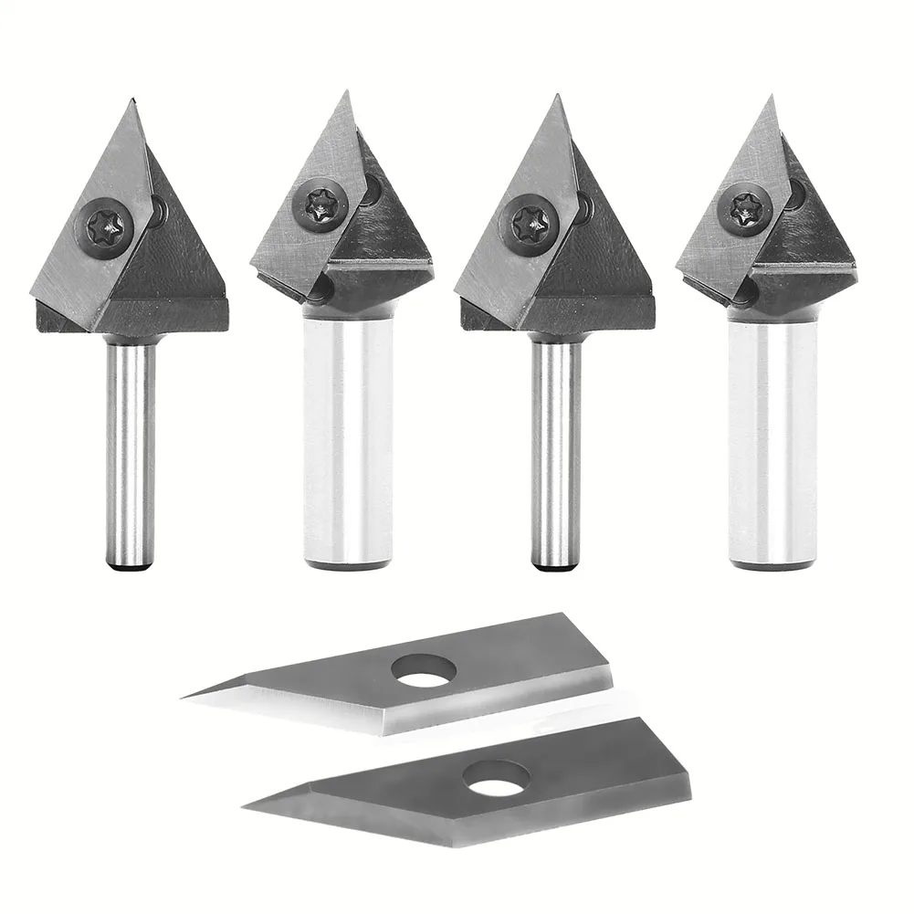 60 Degree V Shaped Chamfering  Router Bit Double Edged Milling Cutter Suitable For Woodworking Engraving And Chamfering
