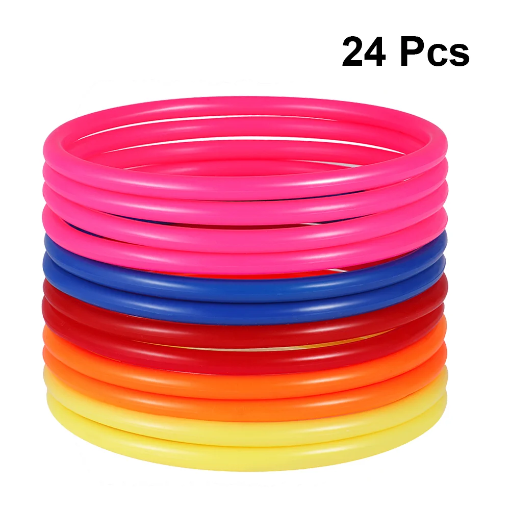 24pcs Interesting Toss Rings Throwing Toy Throwing Rings Toss Rings Game for Carnival Garden Backyard Outdoor (Random Color)