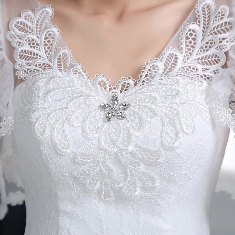 Customized V-Neck Appliques Ball Gown Women Wedding Dresses Tulle Elegant Bridal Gowns Formal Vestido De Noiva Robe Mariage