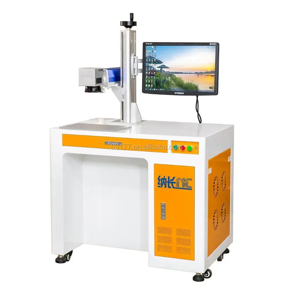 Low Consumption Wear Resistance Lazer Logo Fiber Marking Machine 50w Name Plate Marking Machine