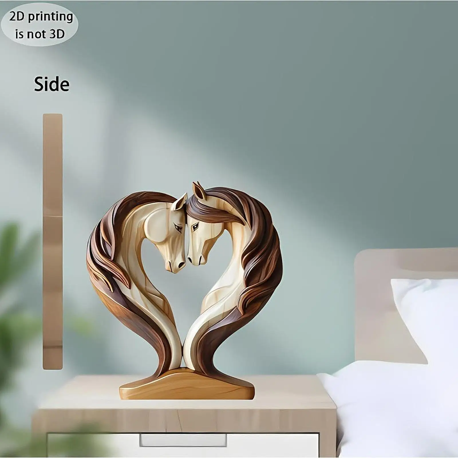 Decorative Horse Statue Loving Horses Sculpture with Base Modern Practical Desktop Ornament for Living Room Table Decoration